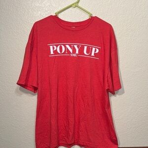 SMU Pony Up T Shirt Men’s 2XL Red NCAA Mustangs Graphic Tee
